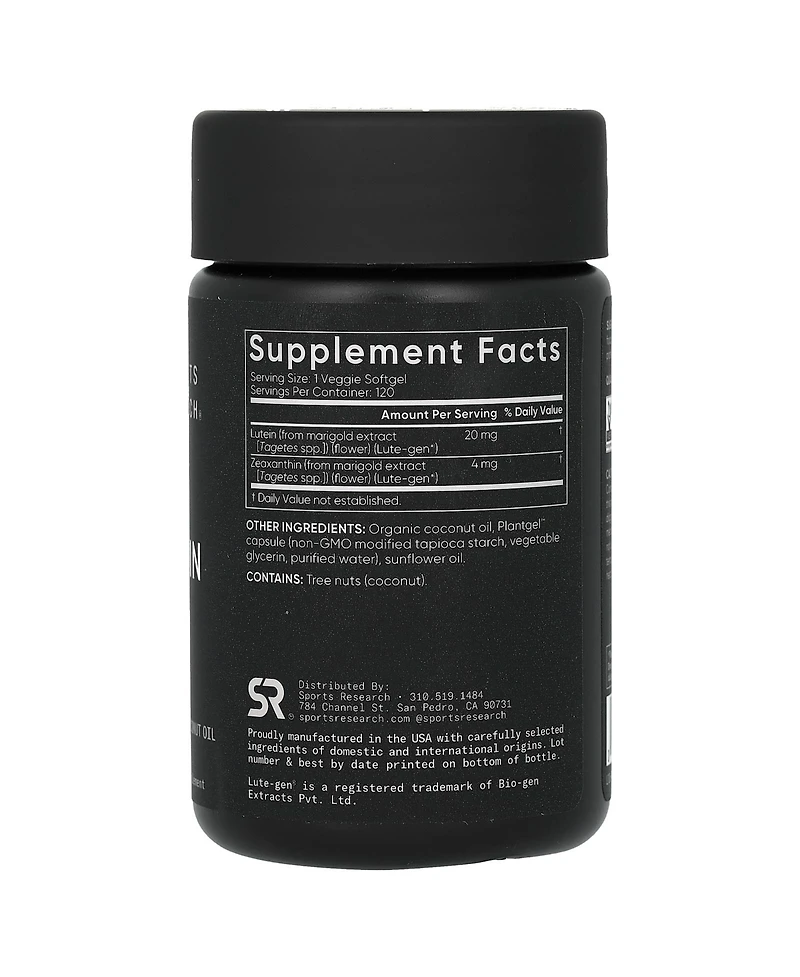 Sports Research Lutein + Zeaxanthin Plant-Based