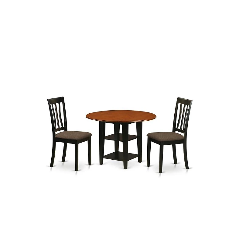 East West Furniture Dining Room Set Black & Cherry