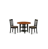 East West Furniture Dining Room Set Black & Cherry