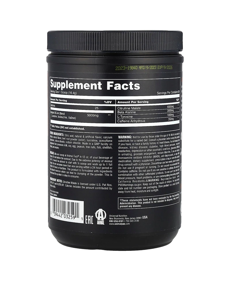 Animal Fury Essentials Pre Workout Watermelon