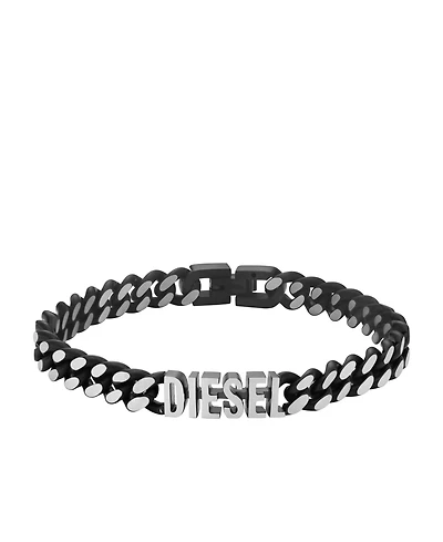 Diesel Black-Tone Stainless Steel Chain Bracelet