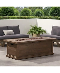 Mondawe 56" Concrete Fire Pit - 50K Btu Wood-Look Design