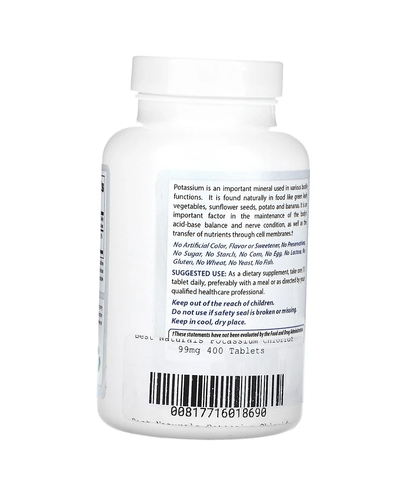 Best Naturals Potassium Chloride 99 mg