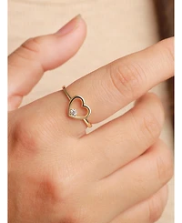 Devata Open Heart Ring in 14K Gold, Size 8, approx. 1.9 grams.
