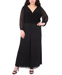 Msk Plus-Size Women's Puffed Wrap Top