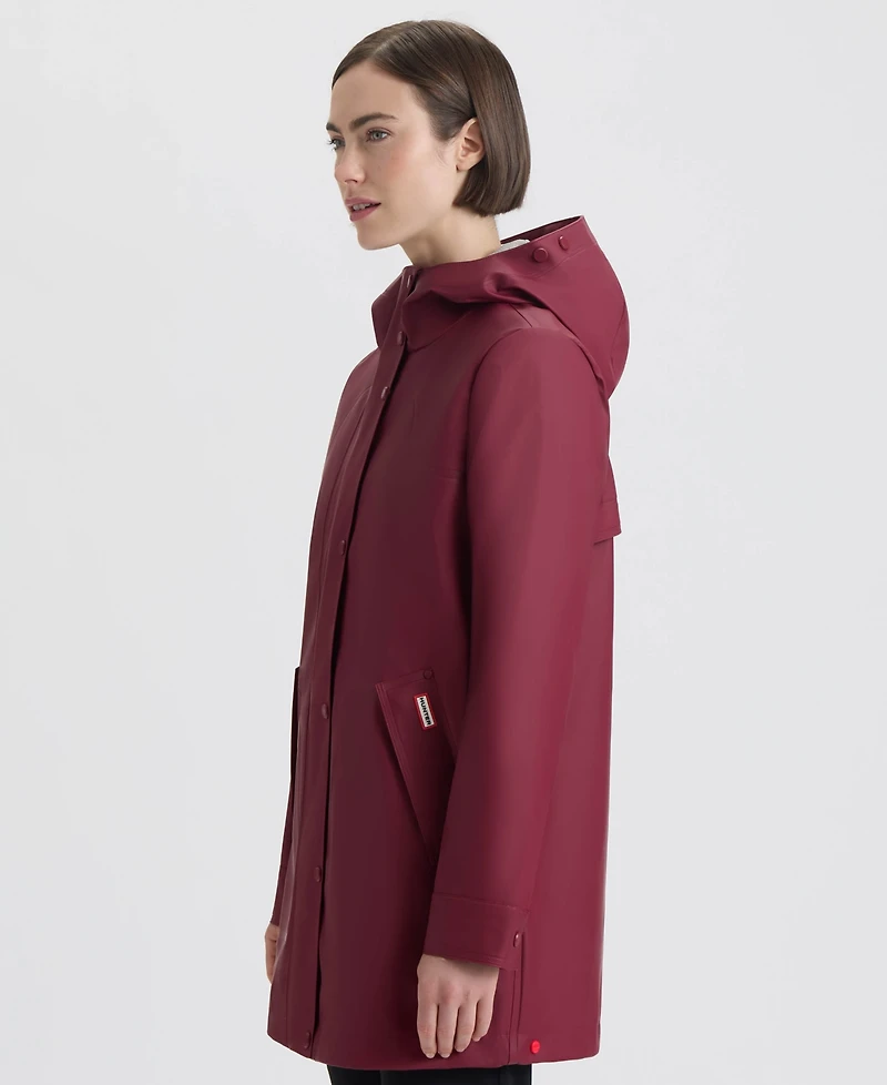 Hunter Women's Hooded Rubberized Waterproof Rain Coat