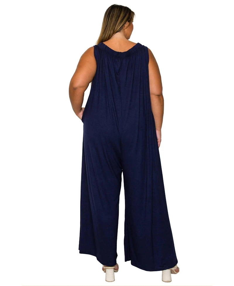 L I V D Plus Olson Wide Leg Pocket Jumpsuit