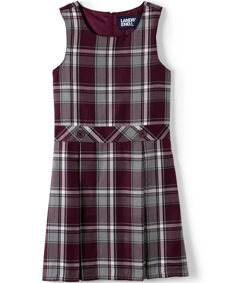 Lands' End Big Girls Top of Knee Plaid Jumper