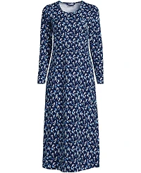 Lands' End Women's Cotton Long Sleeve Midcalf Nightgown
