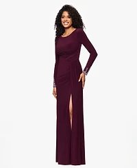 Betsy & Adam Women's Long Sleeve Beaded Cuff Dress