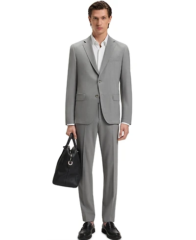 Boss by Hugo Boss Men's Washable Micro-Patterned Stretch Fabric Slim-Fit Suit