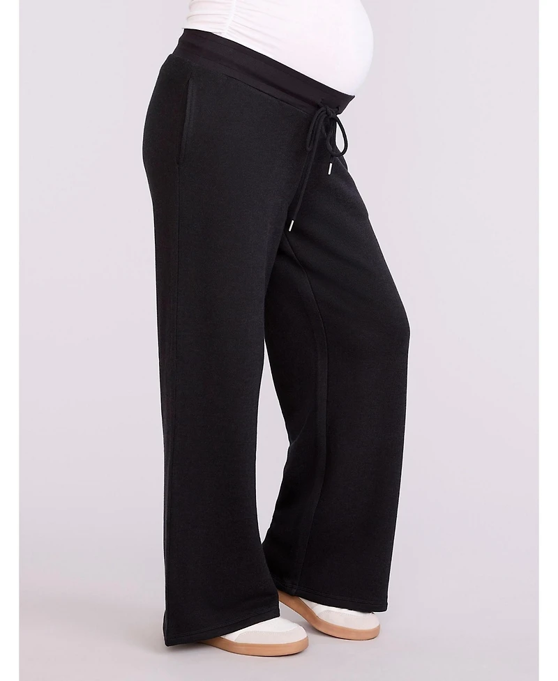 Women's Under the Belly Wide Leg Sweatpants - Motherhood Maternity