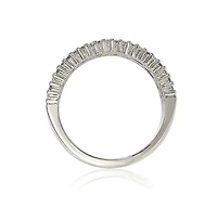 Suzy Levian Sterling Silver Sapphire & Created White Half Band
