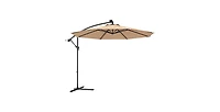 10 Feet Offset Hanging Umbrella with Base and Infinite Tilt