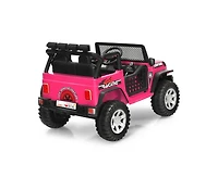 12V Kids Electric Ride-On Truck with Remote Control and Operation Lever - Pink