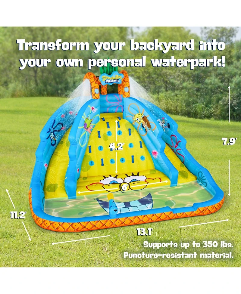 Sunny & Fun SpongeBob Ultra Climber Inflatable Water Slide with Climbing Wall, Two Slides & More