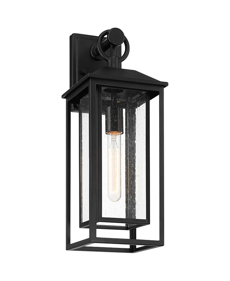 John Timberland Califa 20" High Traditional Outdoor Wall Light Fixture Mount Porch House Exterior Outside Lantern Weatherproof Black Glass Shade