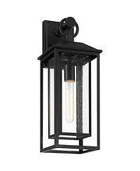 John Timberland Califa 20" High Traditional Outdoor Wall Light Fixture Mount Porch House Exterior Outside Lantern Weatherproof Black Glass Shade