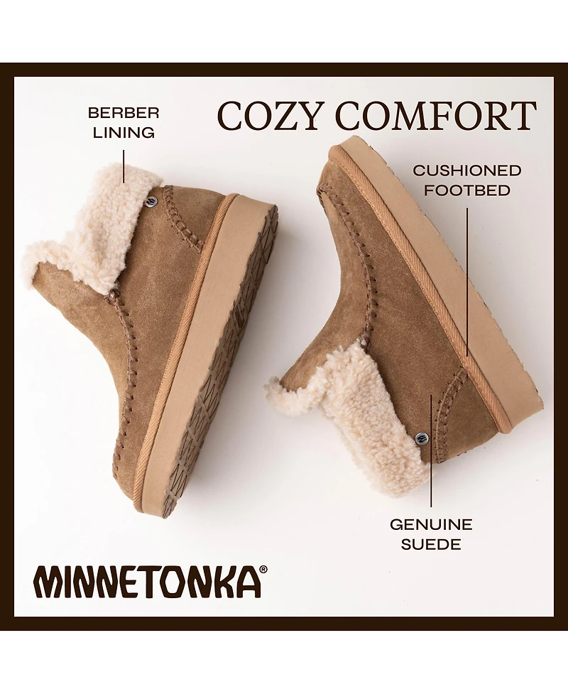 Minnetonka Women's Chandra Suede Berber Lined Ankle Boots
