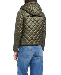 kate spade new york Women's Attached Hood Packable Diamond Quilted Jacket