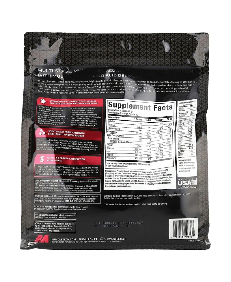 MuscleTech Platinum 8-Hour Protein Vanilla Cake