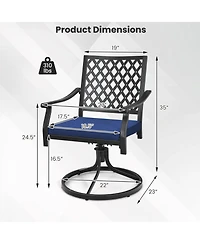 Costway Outdoor Swivel Chairs Patio Dining with Padded Cushions High Back