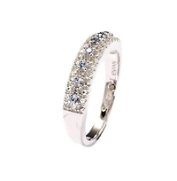Suzy Levian New York Sterling Silver Sapphire & Created White Color-Pop Half Band Ring