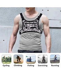 Running Chest Pack Lightweight: Outdoor Sports Vest Bag - Phone Holder Cycling Hiking Workout Skiing for Men Women(Navy)