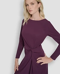 Dkny Women's Long Sleeve Boat Neck Sheath Dress