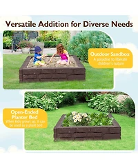 2-in-1 Hdpe Kids Sandbox with Cover and Bottom Liner