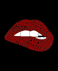 La Pop Art Plus Brooklyn Lips Word V-Neck T-Shirt