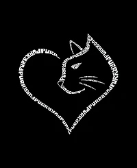 La Pop Art Plus Cat Heart Word V-Neck T-Shirt