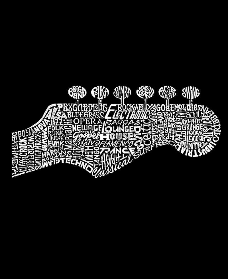 La Pop Art Plus Guitar Head Word V-Neck T-Shirt