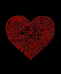 La Pop Art Plus Country Music Heart Word V-Neck T-Shirt