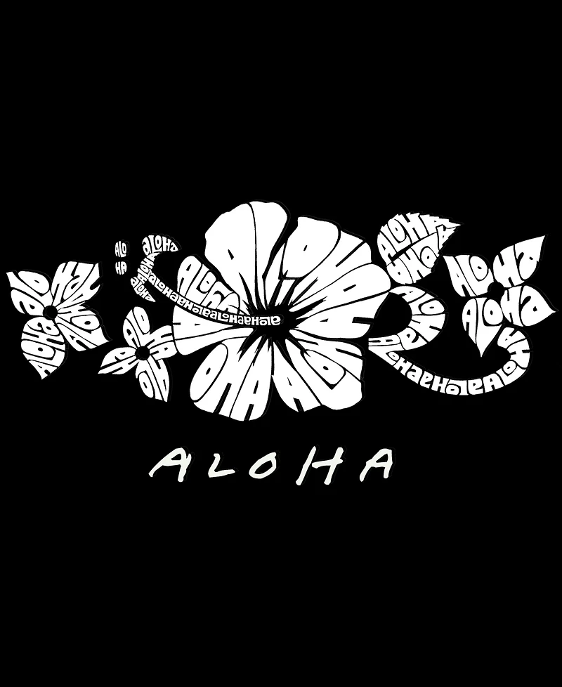 La Pop Art Plus Aloha Word V-Neck T-Shirt