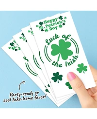 Big Dot of Happiness St. Patrick's Day Tattoos, Green Shamrock Temporary Tattoos (12 Sheets of 5 styles)