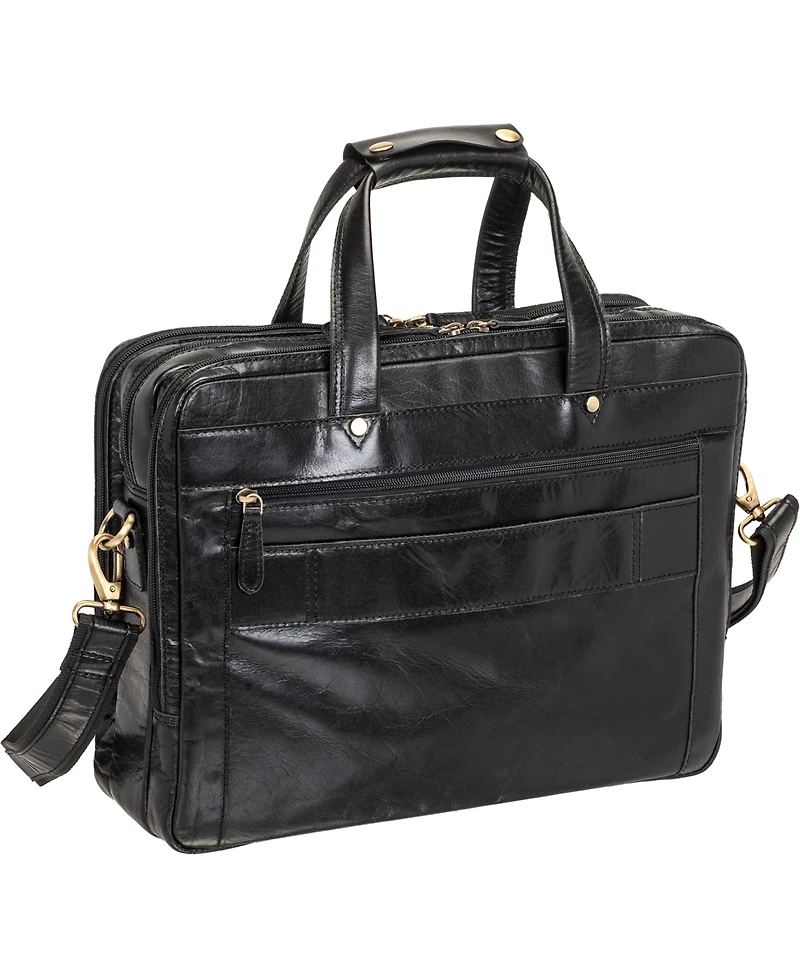Mancini Men's Triple Compartment Briefcase