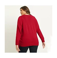 June + Vie Women's Wrap-Front Cardigan