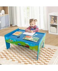 80-Piece Wooden Train Set and Table