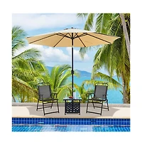 Yaheetech Set of 2 Outdoor/ Patio/ Garden/ Backyard Texteline Foldable Dining Chairs Black