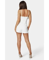Bebe Puff Detail Bridal Romper