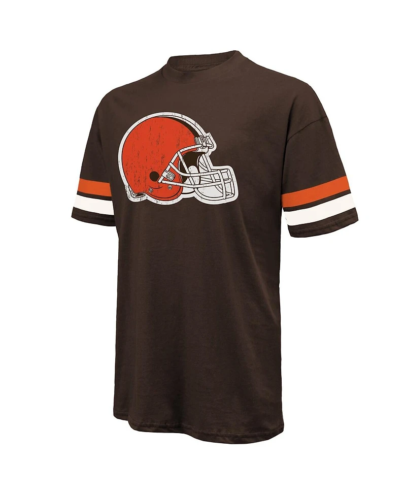 Majestic Men's Shedeur Sanders Brown Cleveland Browns 2025 Nfl Draft Oversized T-Shirt