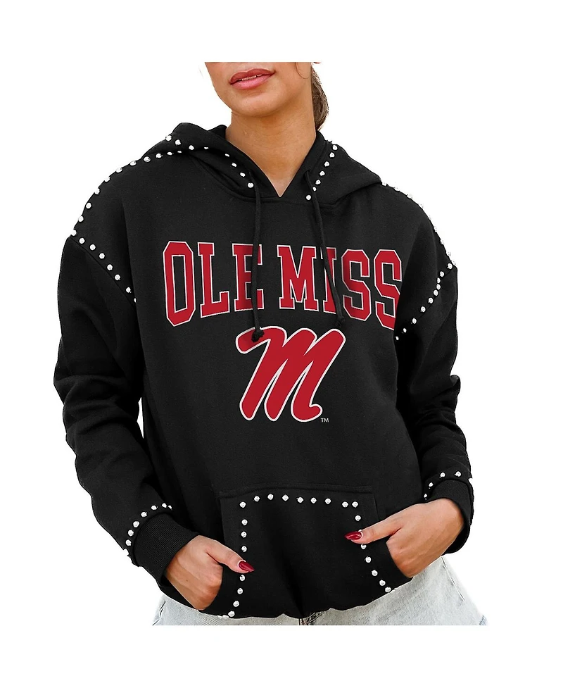 Gameday Couture Women's Black Ole Miss Rebels Studded Pullover Hoodie