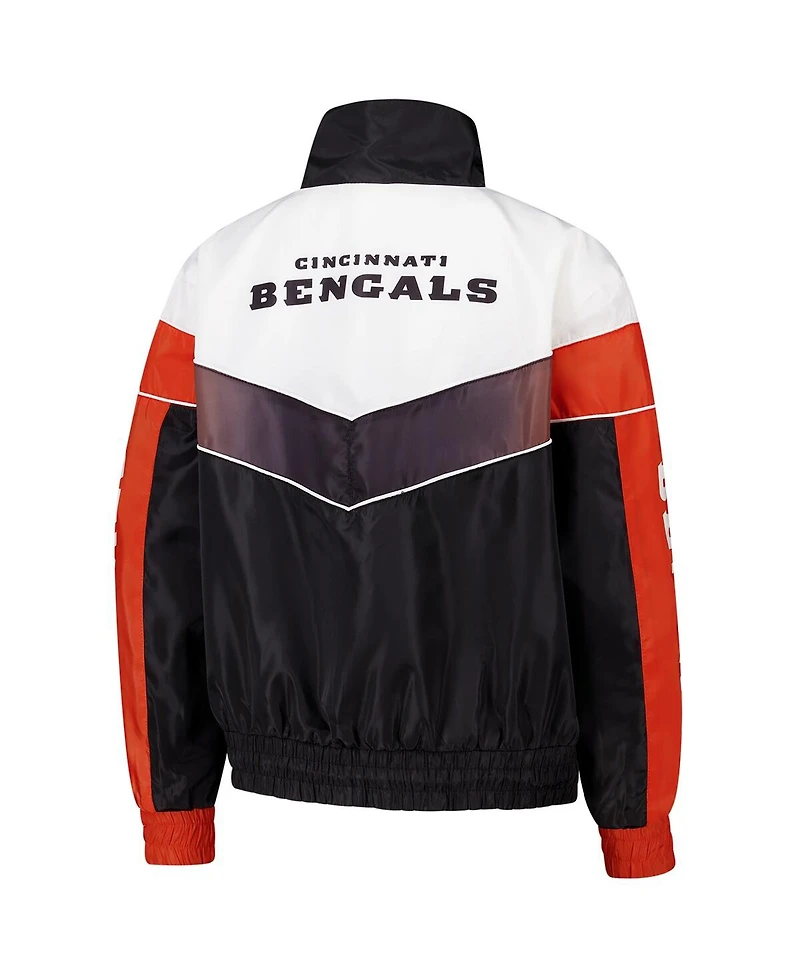 The Wild Collective Women's Black Cincinnati Bengals 1/4 Zip Track Jacket