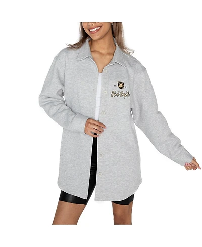 Gameday Couture Women's Ash Army Black Knights Foundation Full-Button Long Sleeve Overshirt