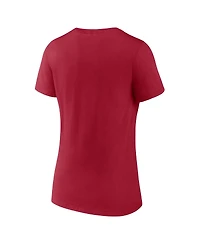 Fanatics Women's Crimson Oklahoma Sooners Team Logo V-Neck T-Shirt