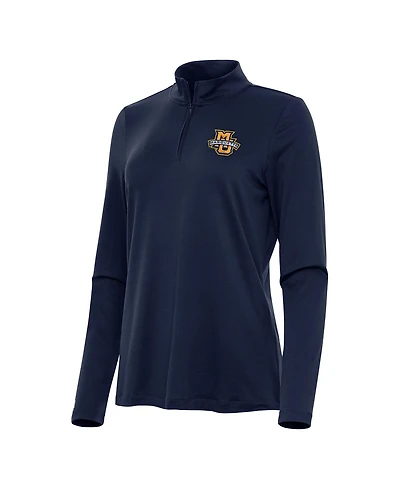 Antigua Women's Navy Marquette Golden Eagles Reprocess Quarter-Zip Top
