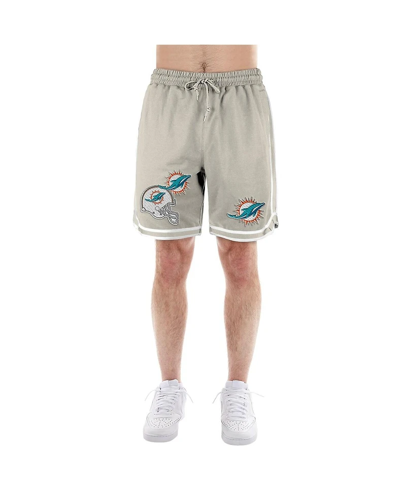 New Era Men's Light Beige Miami Dolphins Stone Multi Patch Shorts