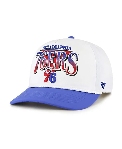 '47 Brand Men's White/Royal Philadelphia 76ers Tribute Two-Tone Hitch Adjustable Hat