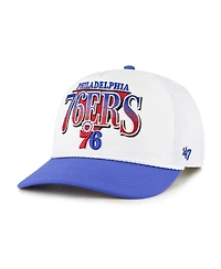 '47 Brand Men's White/Royal Philadelphia 76ers Tribute Two-Tone Hitch Adjustable Hat